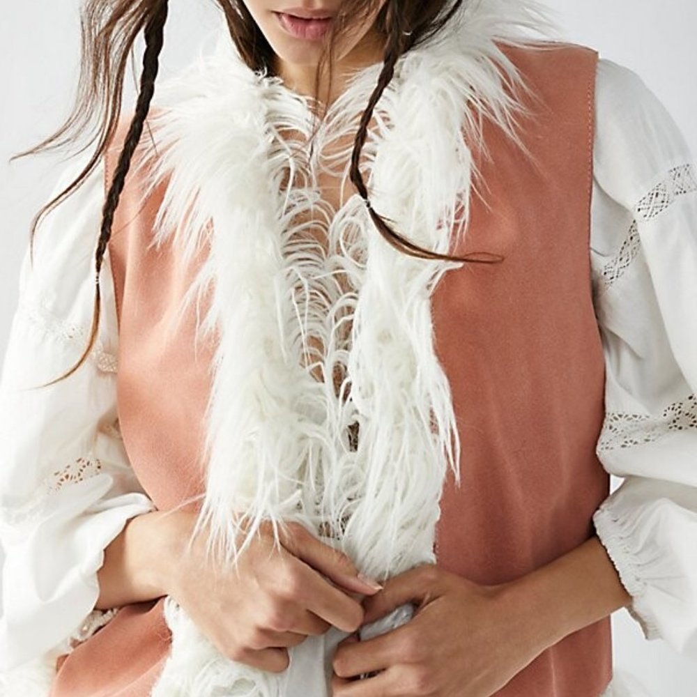 NWOT Understated x Free People Leather Indigo River Vest